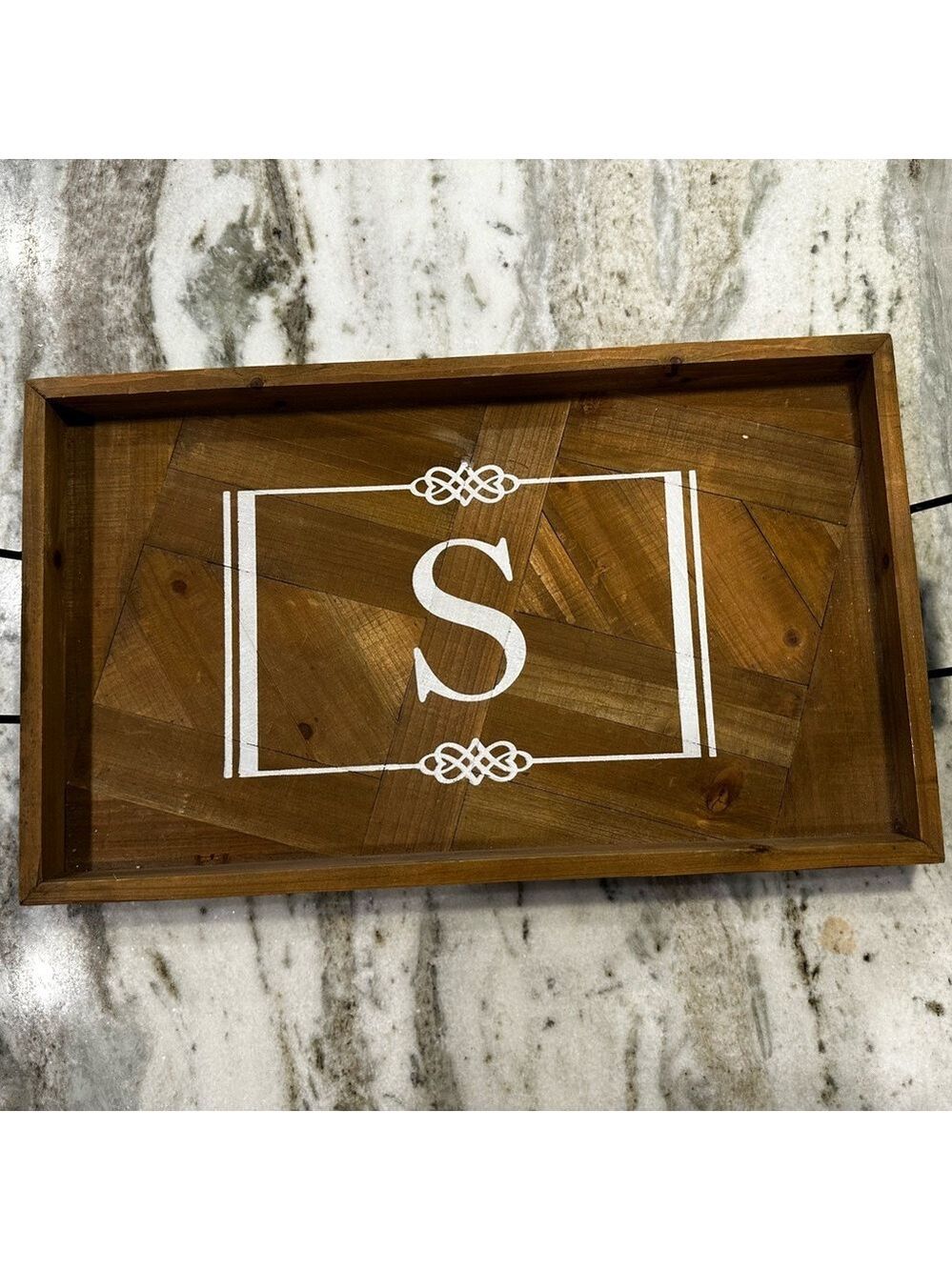 Wooden Monogrammed Dining, Bed or Bath Tray